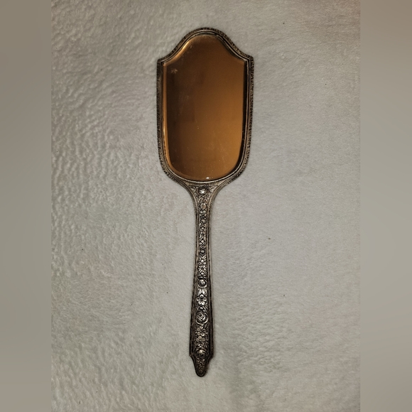 19th Century sterling silver hand mirror - Picture 2 of 9